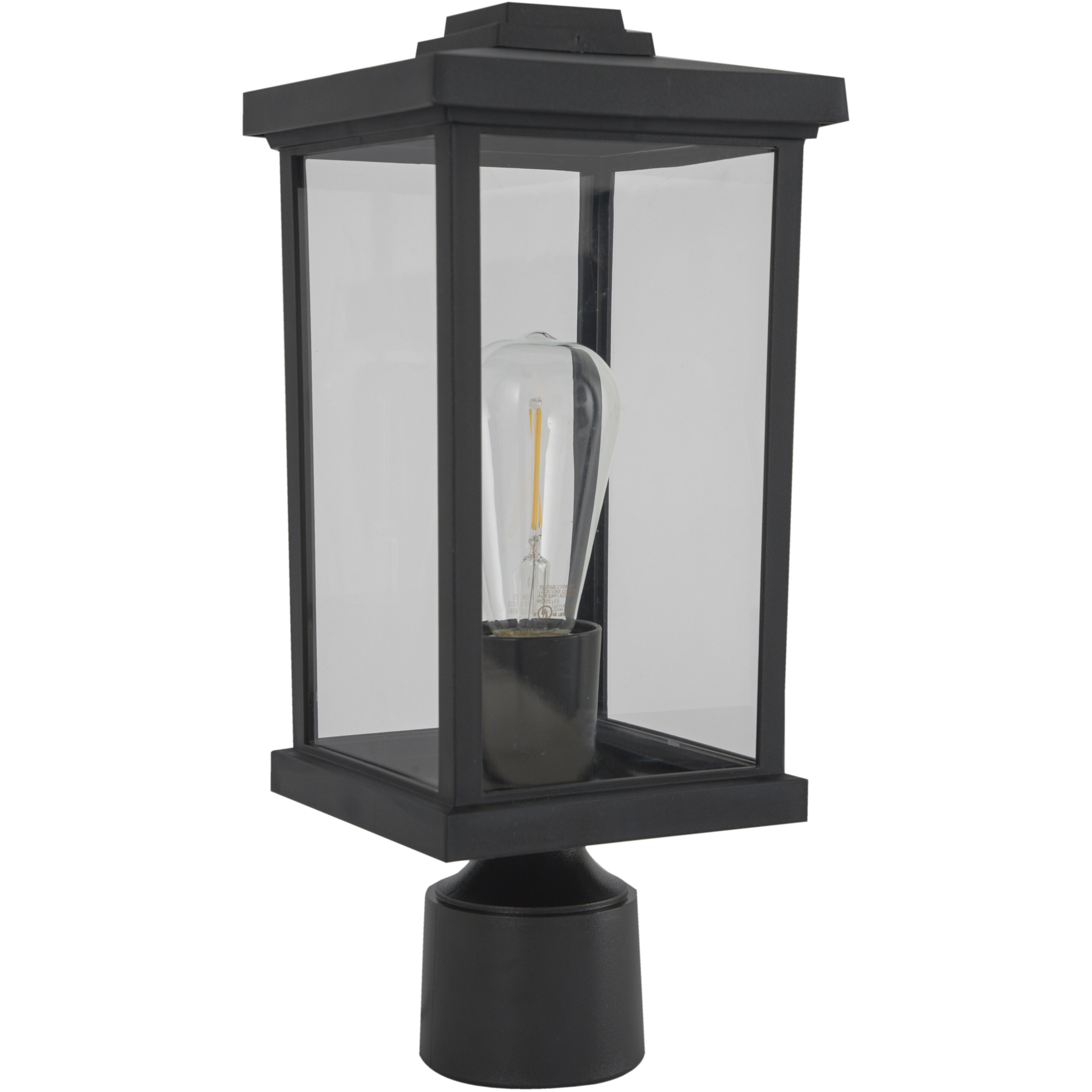 Resilience 1 Light 15 inch Textured Black Outdoor Post Mount in Clear Glass