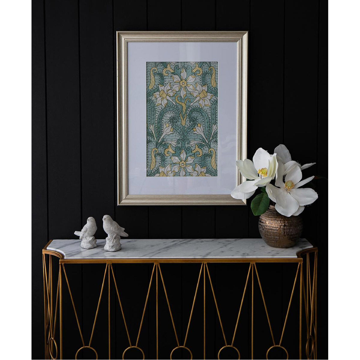 Smithsonian Gold and Yellow and Turquoise Wall Art, Floral