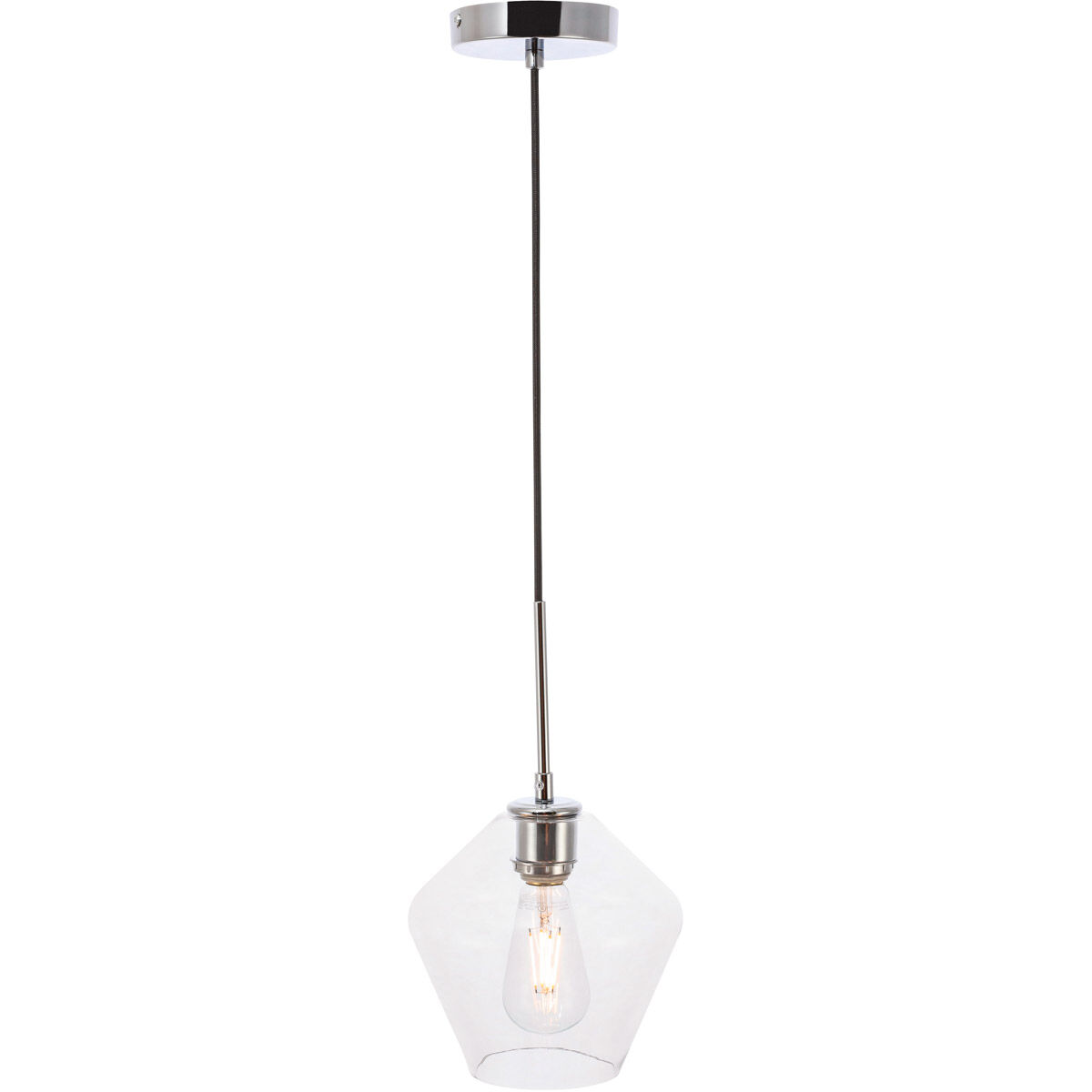 Gene 1 Light 8 inch Chrome Pendant Ceiling Light