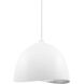 Eclos 1 Light 15.75 inch Textured White With Silver Leaf Inside Pendant Ceiling Light