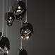 Chrysalis 9 Light 20.5 inch Modern Brass Pendant Ceiling Light in Black Crystal, Small