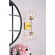 Neri 2 Light 7 inch Brass Bath Sconce Wall Light