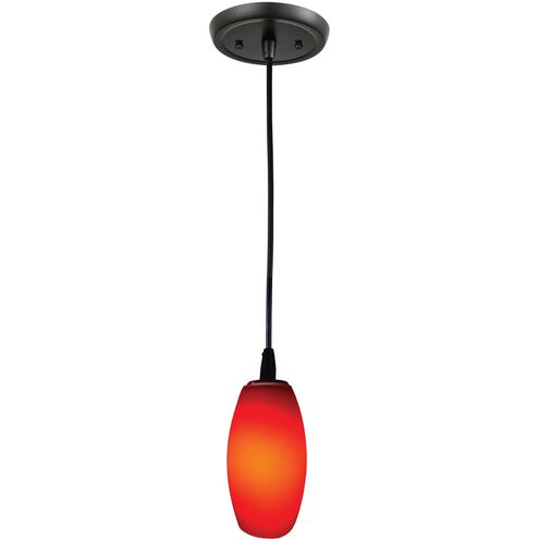 Vermillion 1 Light 4 inch Gloss Black with Red Mini Pendant Ceiling Light