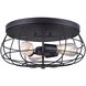 Madison 3 Light 16 inch Black Flush Mount Ceiling Light