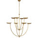Thomas O'Brien Keria LED 32 inch Hand-Rubbed Antique Brass Chandelier Ceiling Light, XL