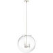 Sacha 3 Light 16 inch Brushed Nickel Globe Pendant Ceiling Light