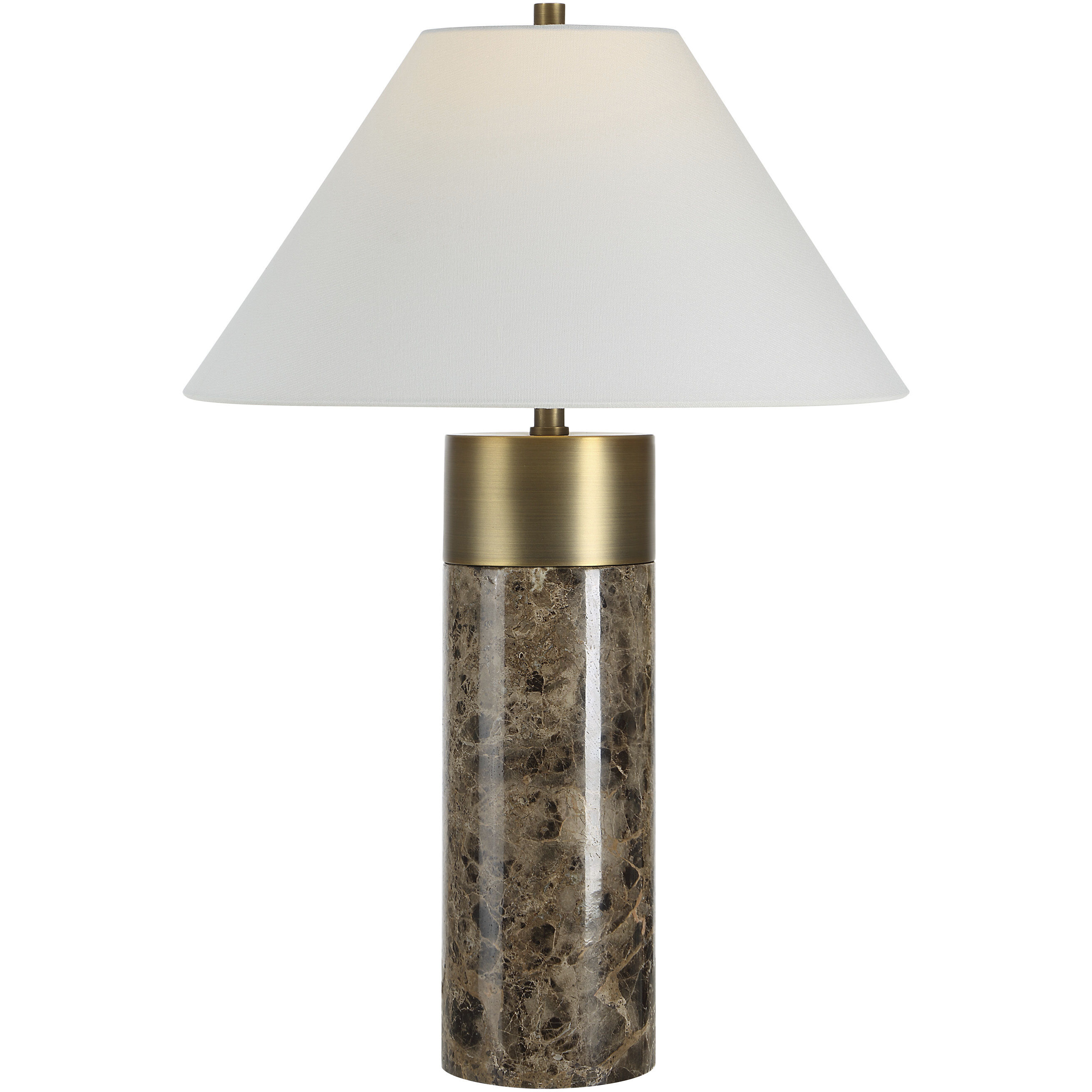 Aria 25 inch Brown Emperador Marble Table Lamp Portable Light