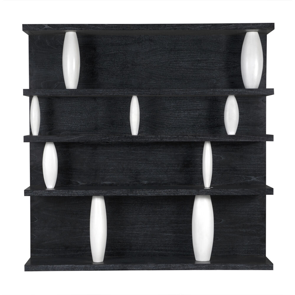 Dorian 78 X 77 X 16 inch Cinder Black with White Wash Shelving