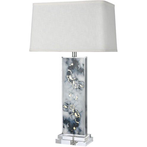 Everette 31 inch 100.00 watt Blue with Clear Table Lamp Portable Light