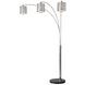 Marilyn 90 inch 60 watt Polished Chrome and Black Arc Floor Lamp Portable Light