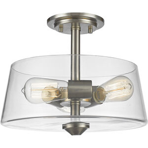 Annora 3 Light 14 inch Brushed Nickel Semi Flush Mount Ceiling Light