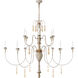 Julie Neill Fortuna 12 Light 58.5 inch Vintage White and Gild Chandelier Ceiling Light, Large