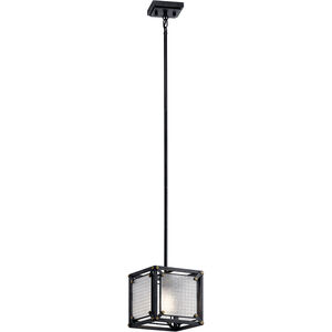 Steel 1 Light 9 inch Distressed Black Mini Pendant Ceiling Light