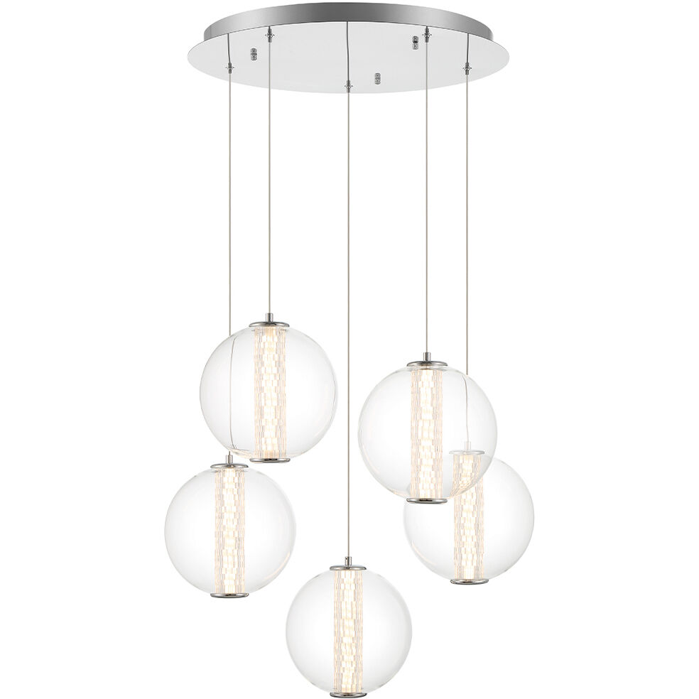 Atomo LED 25.75 inch Chrome Chandelier Ceiling Light