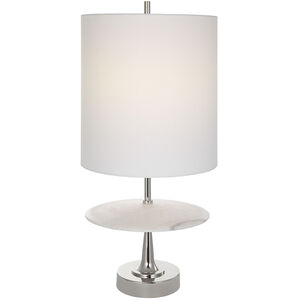 Altitude 28 inch 150.00 watt White Marble and Polished Nickel Table Lamp Portable Light