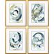 Abstract Collection Traditional Antique Gold Wood With Beaded Lip Framed Art