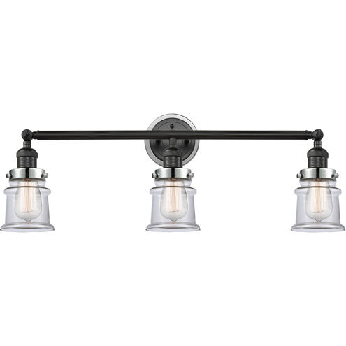 Franklin Restoration Small Canton 3 Light 30 inch Matte Black Bath Vanity Light Wall Light