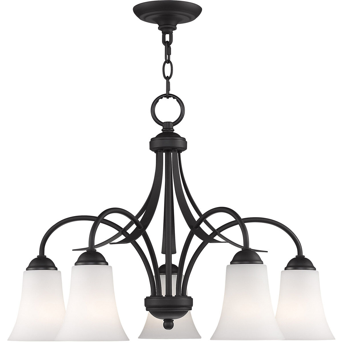 Ridgedale 5 Light 26 inch Black Chandelier Ceiling Light