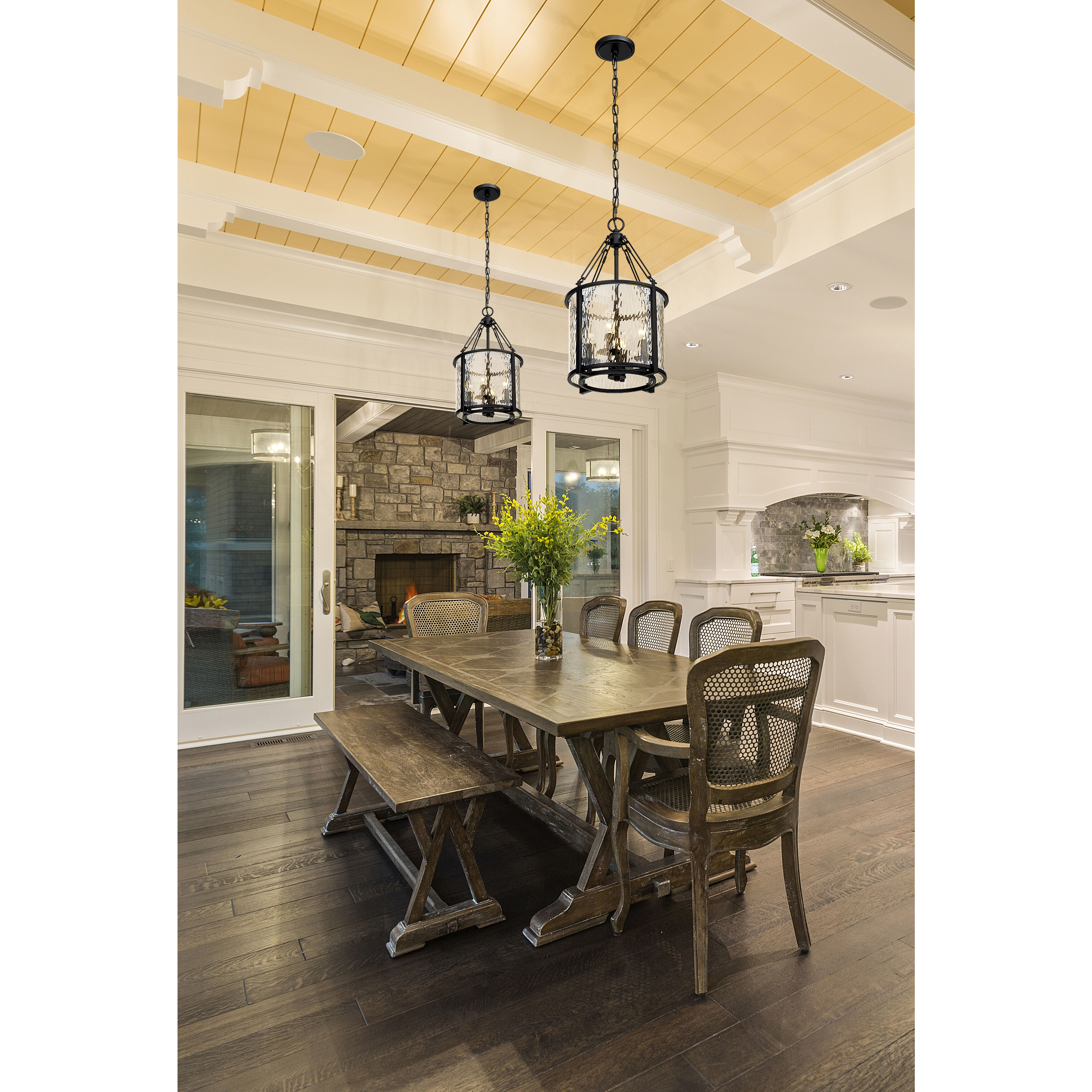 Barrington 4 Light 12 inch Matte Black Pendant Ceiling Light