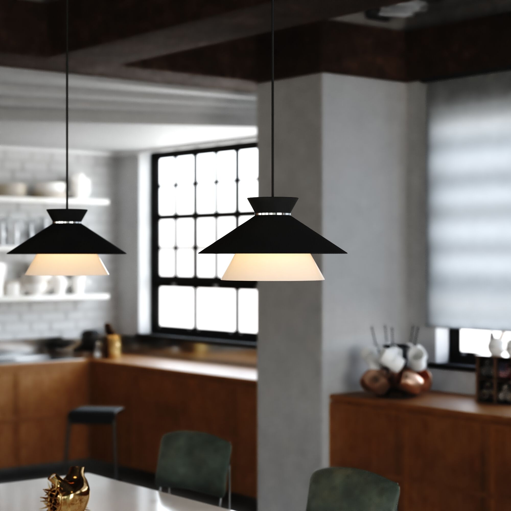 Loomis 1 Light 15.25 inch Matte Black Pendant Ceiling Light