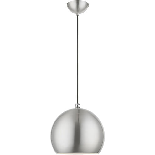 Stockton 1 Light 12 inch Brushed Nickel with Polished Chrome Accents Pendant Ceiling Light, Globe