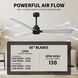 Atlas Alessandra 56 inch Matte Black with Barn Wood Tone Blades Transitional Ceiling Fan