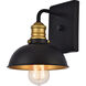 Anders 1 Light 7 inch Black and Brass Wall Sconce Wall Light