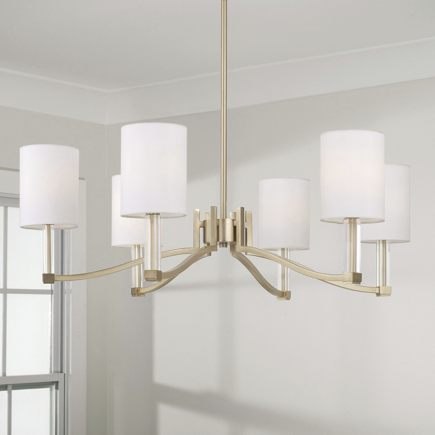 Ingrid 6 Light 32 inch Matte Brass Chandelier Ceiling Light