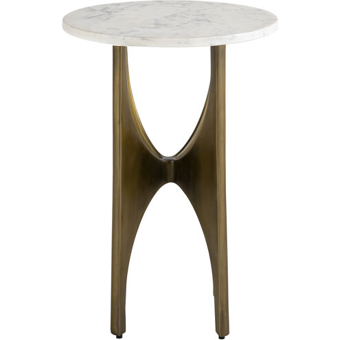 Elroy 20 X 14 inch Antique Brass with White Accent Table