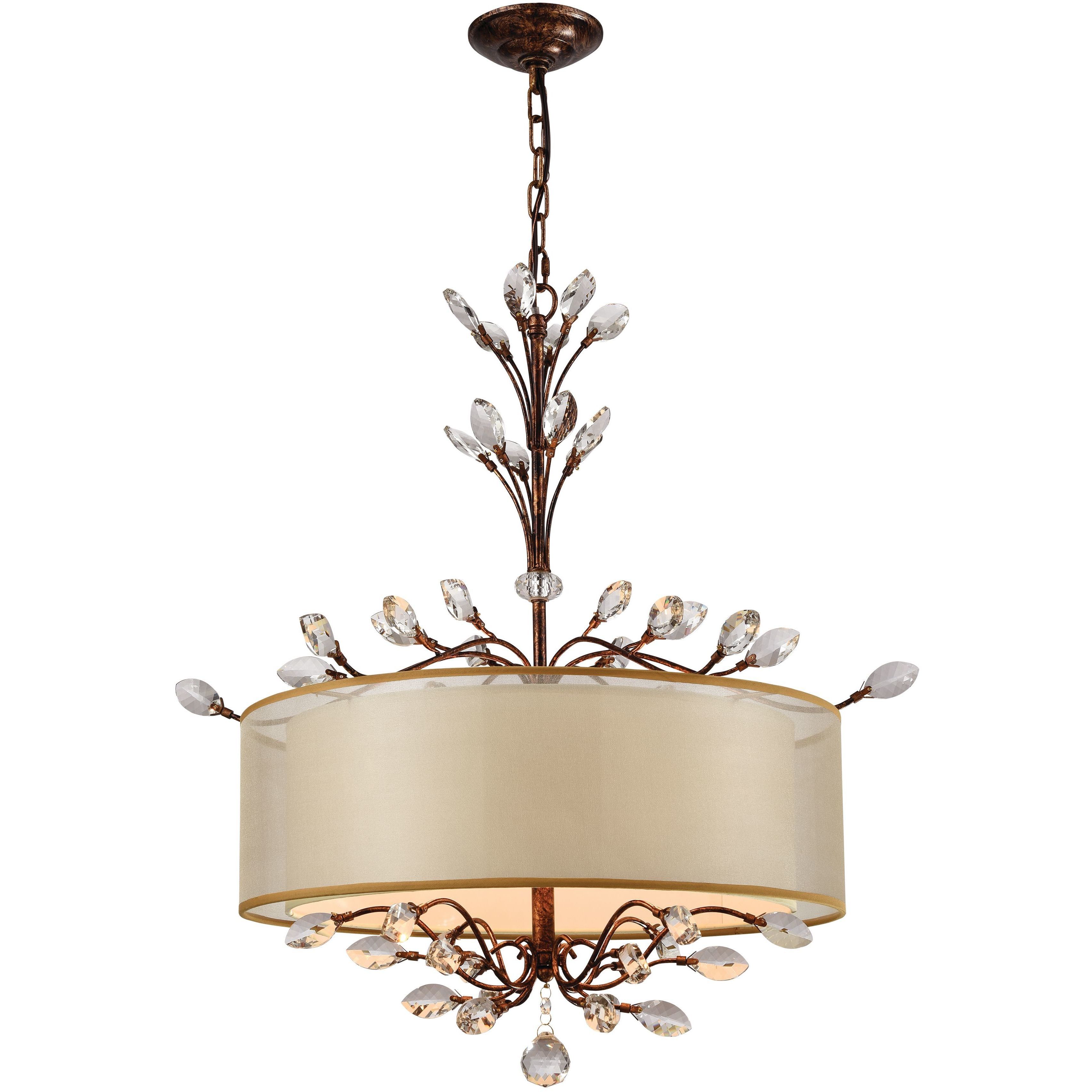 Asbury 4 Light 26 inch Spanish Bronze with Clear Chandelier Ceiling Light