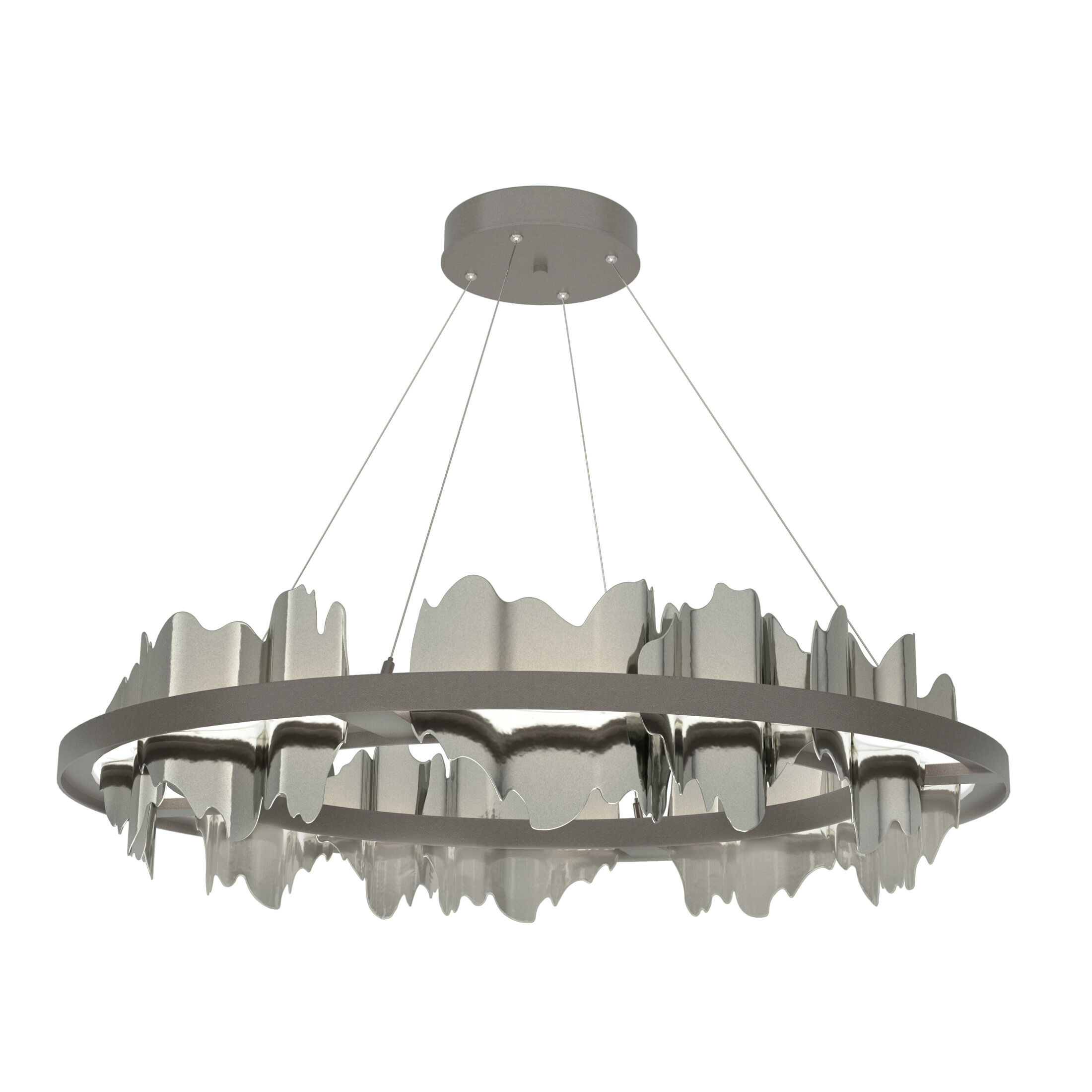 Hildene LED 38 inch Dark Smoke and Sterling Pendant Ceiling Light in Dark Smoke/Sterling, Circular