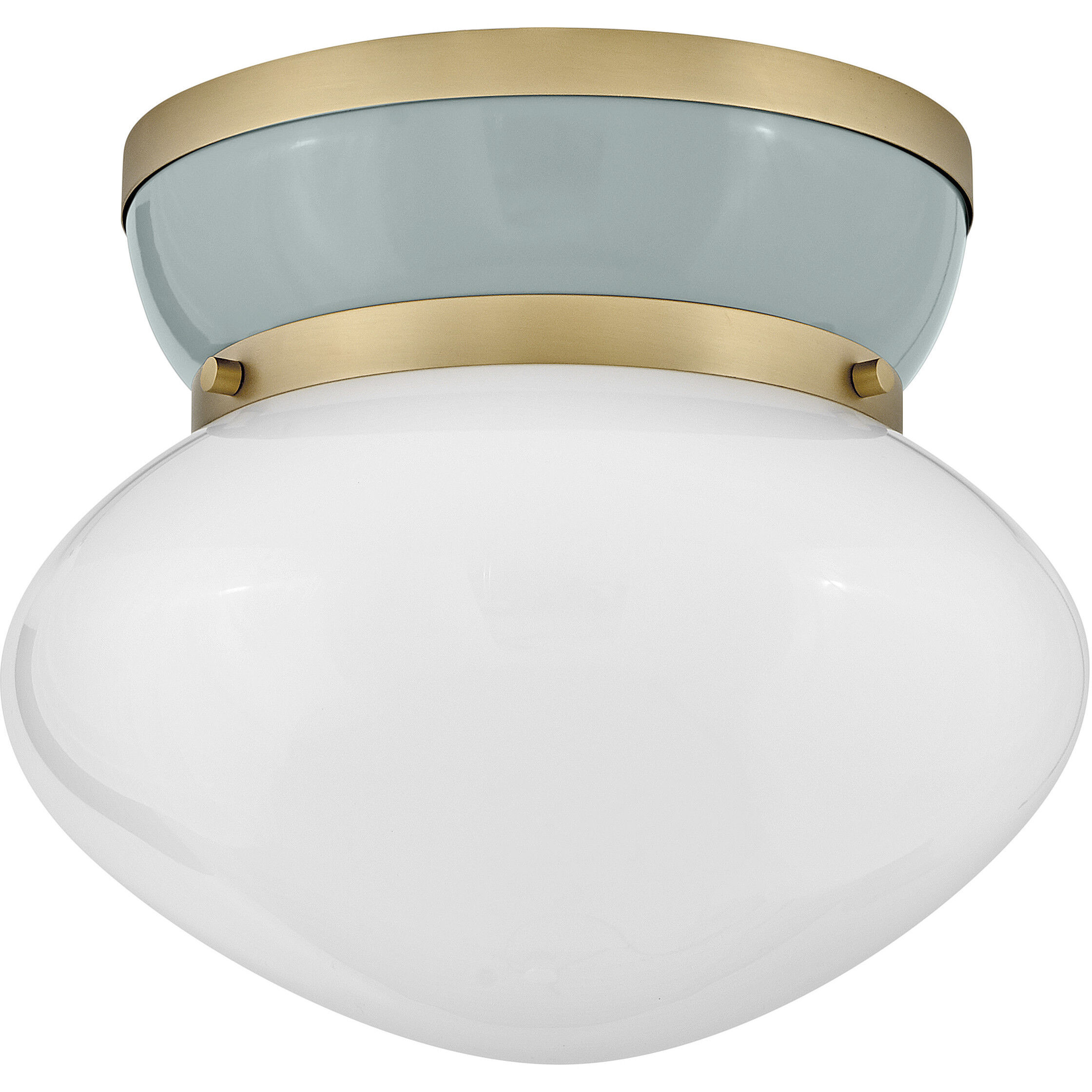 Lucy 1 Light 12 inch Lacquered Brass with Seafoam Flush Mount Ceiling Light
