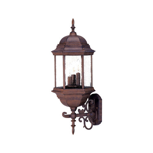 Madison 3 Light 26 inch Burled Walnut Exterior Wall Mount