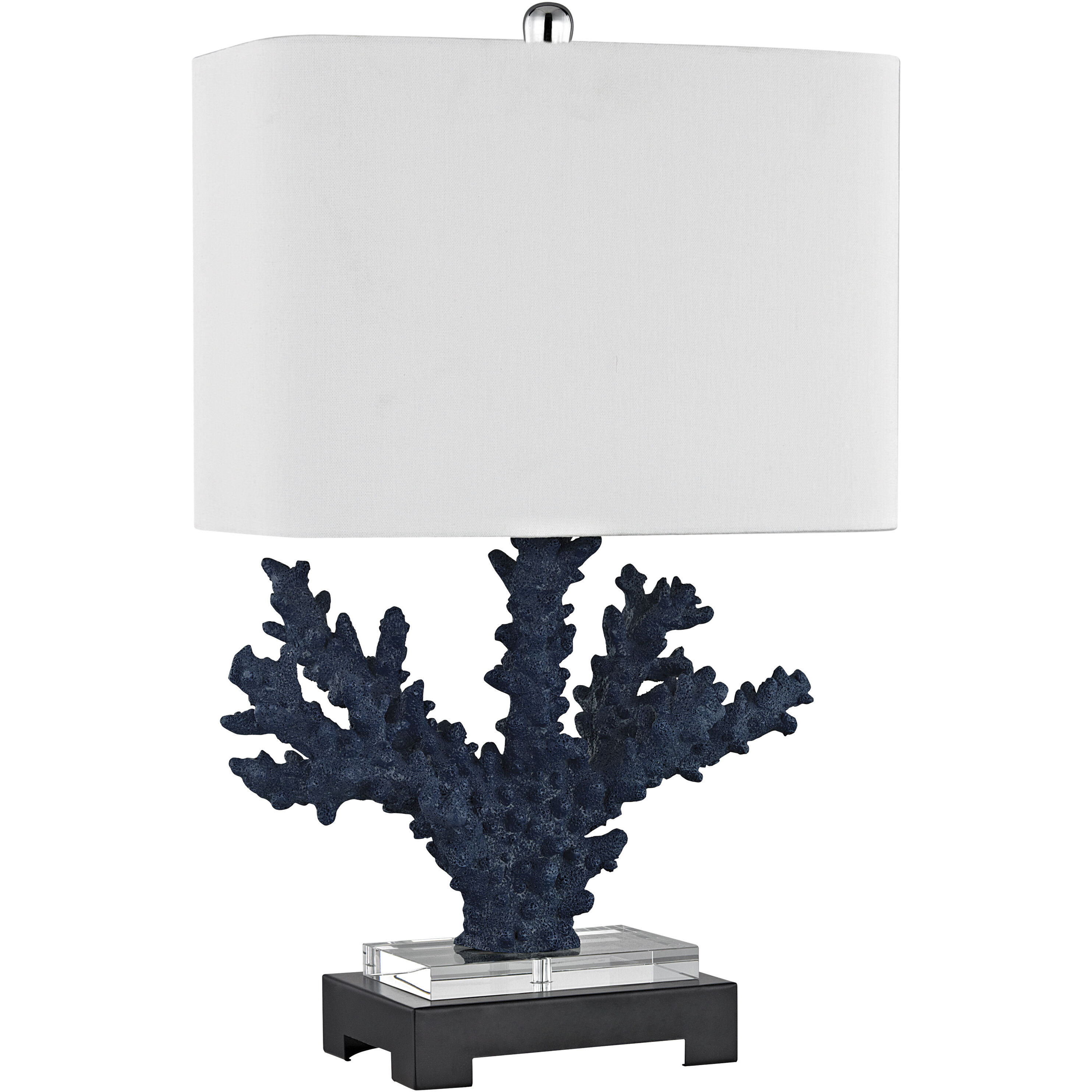 Cape Sable 26 inch 150 watt Navy with Clear Table Lamp Portable Light