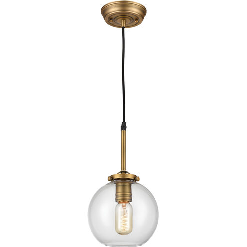 Engle 1 Light 7 inch Aged Brass Mini Pendant Ceiling Light, H-Bar