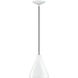 Geneva 1 Light 7 inch White with Brushed Nickel Accents Mini Pendant Ceiling Light