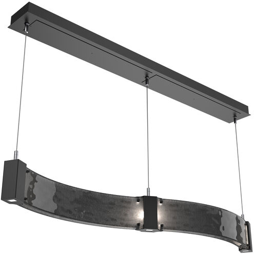 Parallel LED 48 inch Matte Black Linear Pendant Ceiling Light in 3000K LED, Smoke Granite, Curved