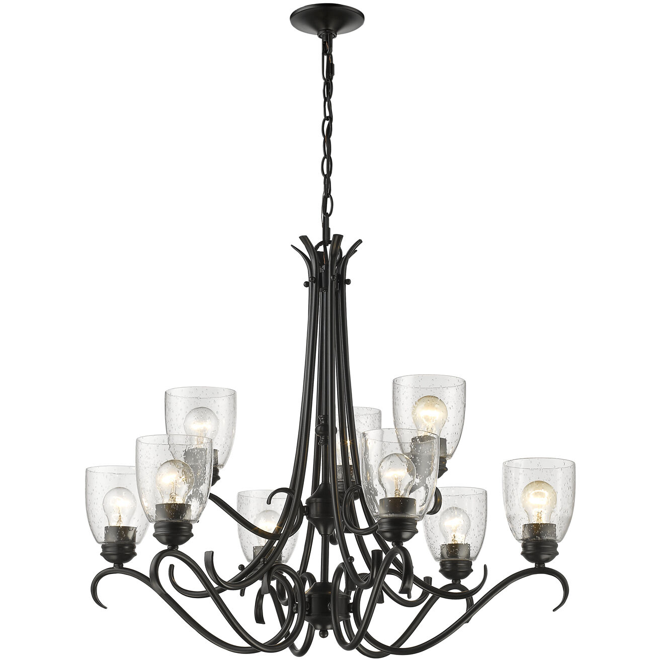 Parrish 30.5 inch 60.00 watt Matte Black Chandelier Ceiling Light, Large