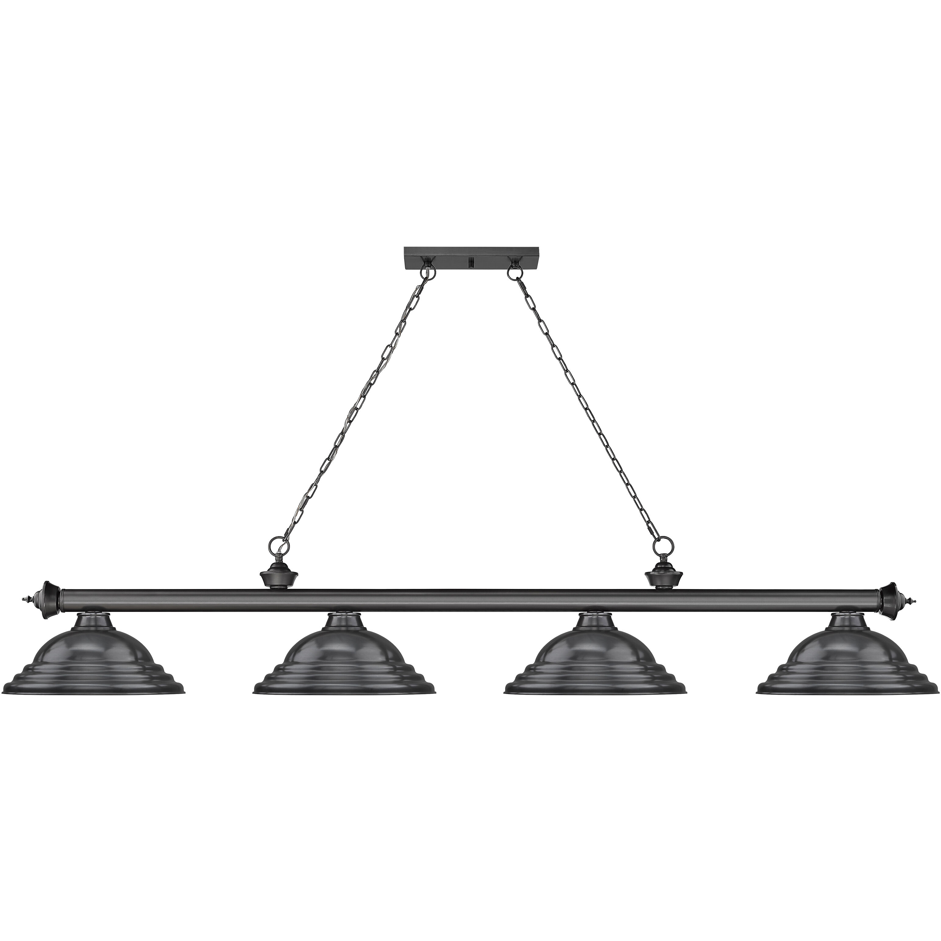 Cordon 4 Light 81.75 inch Bronze Plate Billiard Ceiling Light in Bronze Metal