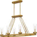 Valens 6 Light 40 inch Aged Brass Island Light Ceiling Light