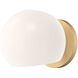 Alora Mood Willow Wall/Vanity Light Wall Light in Brushed Gold, Matte Opal Glass