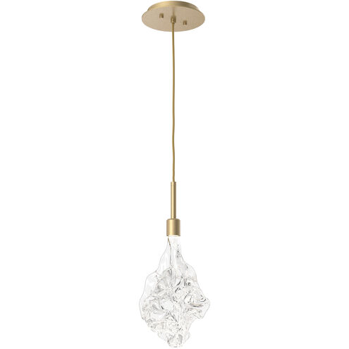 Blossom Pendant Ceiling Light in 3000K LED, Gilded Brass, Single