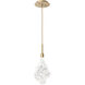 Blossom Pendant Ceiling Light in 3000K LED, Gilded Brass, Single