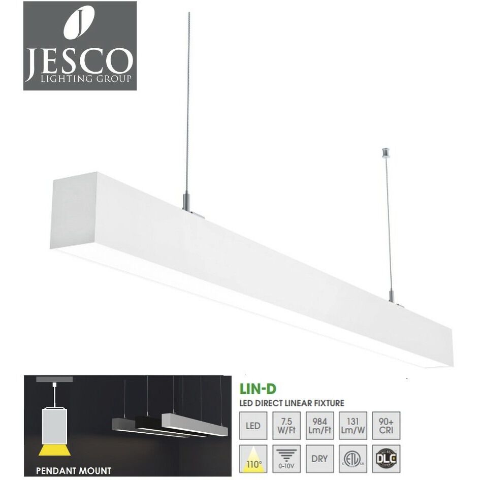 LIN LED 48 inch White Indoor Linear Pendant Ceiling Light