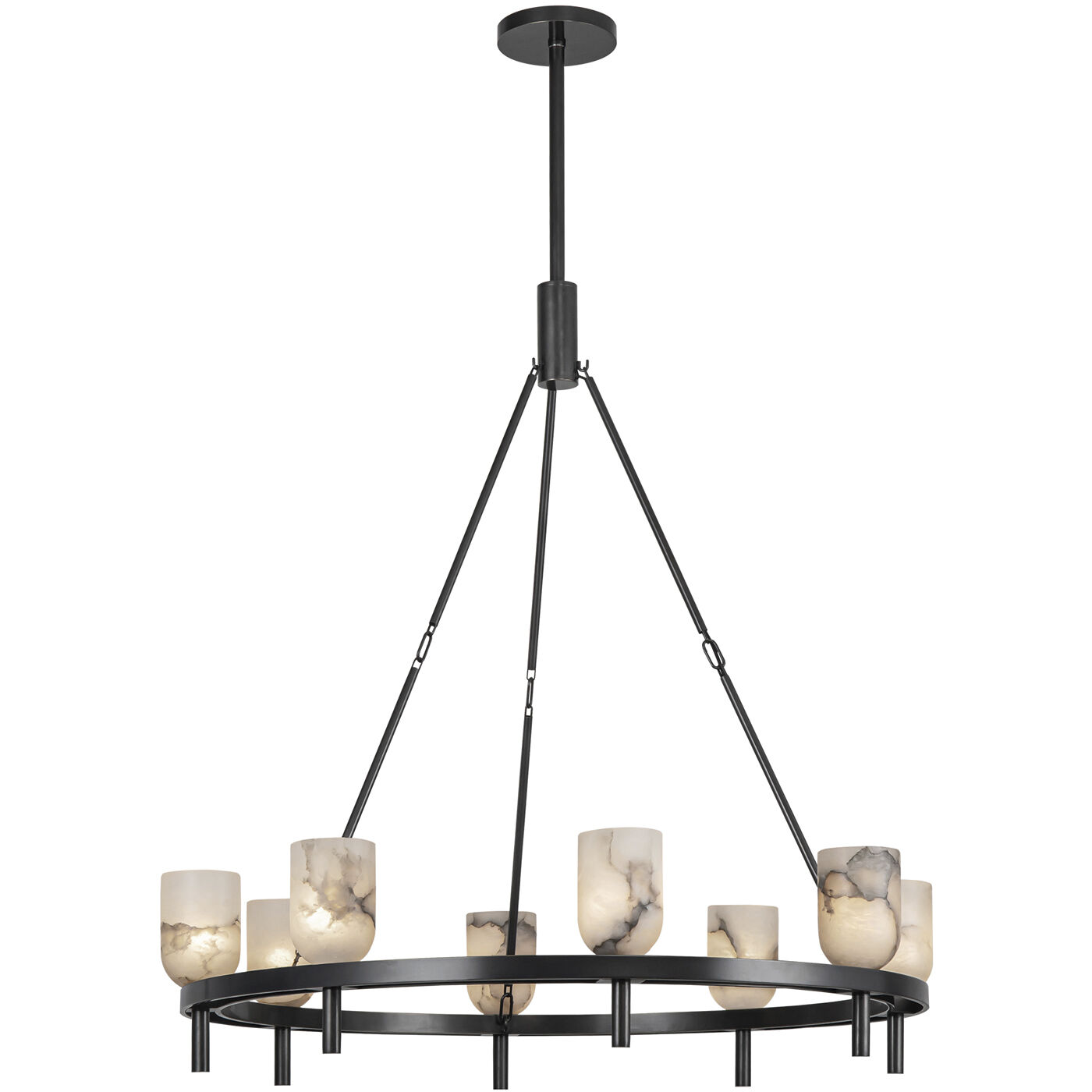 Lucian 8 Light 36.13 inch Urban Bronze/Alabaster Chandelier Ceiling Light in Alabaster Shade