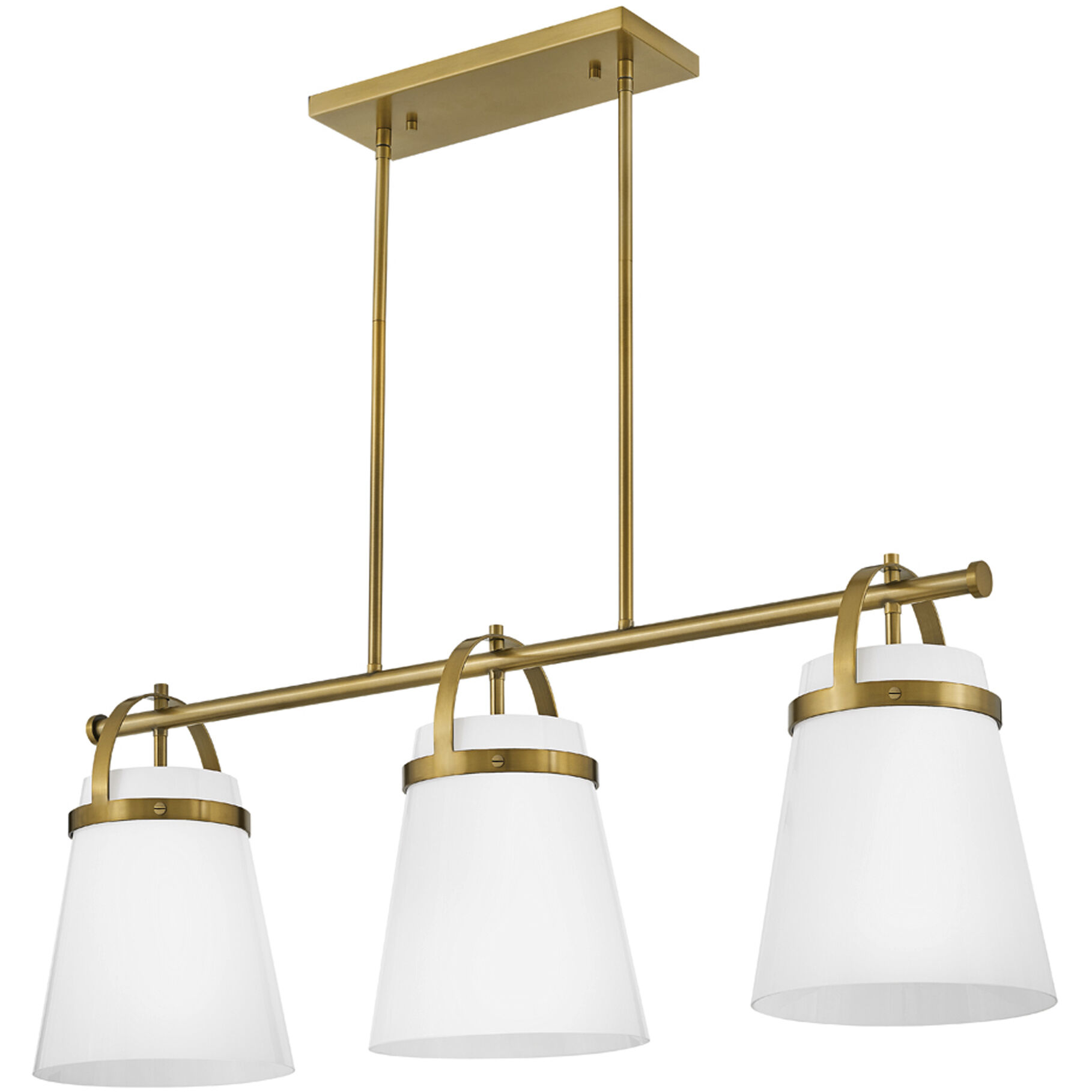 Tori LED 38 inch Lacquered Brass Chandelier Ceiling Light, Linear