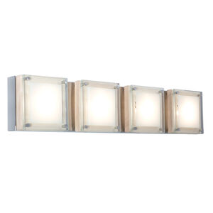 Quattro 4 Light 24 inch Chrome Wall Sconce Wall Light in Birch