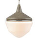 Mid-Century Schoolhouse 1 Light 12 inch Pecan with Polished Nickel Mini Pendant Ceiling Light