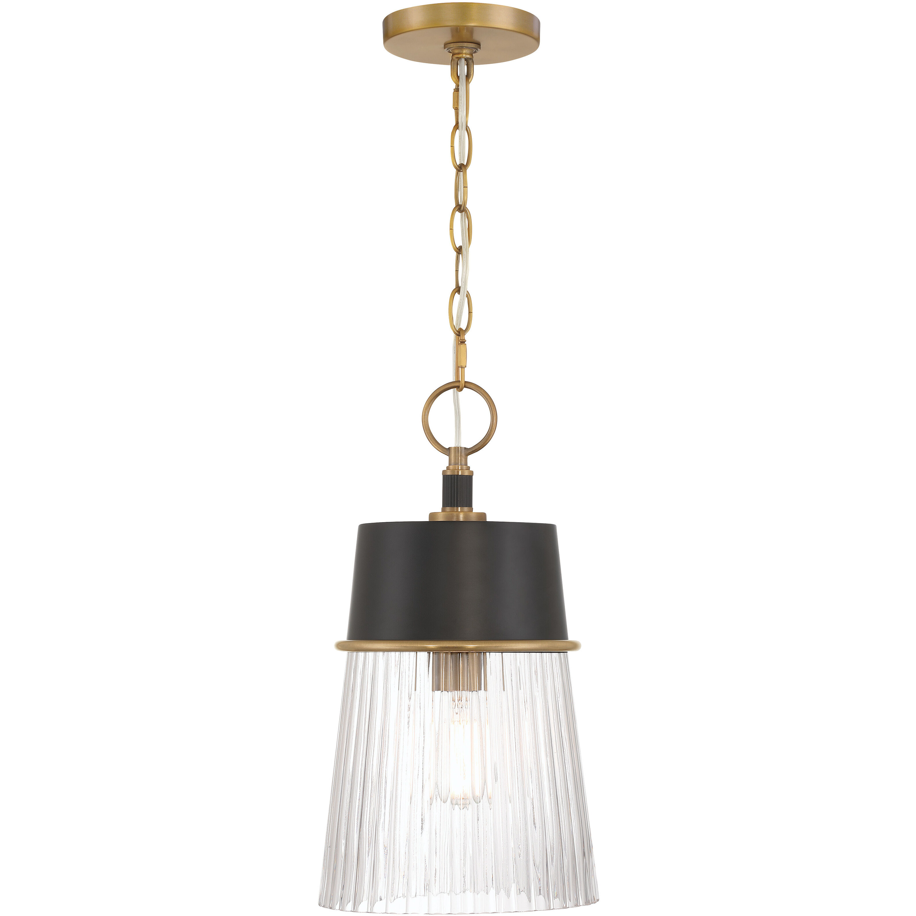 Stamford 1 Light 9 inch Legacy Brass and Dark Matte Black Pendant Ceiling Light
