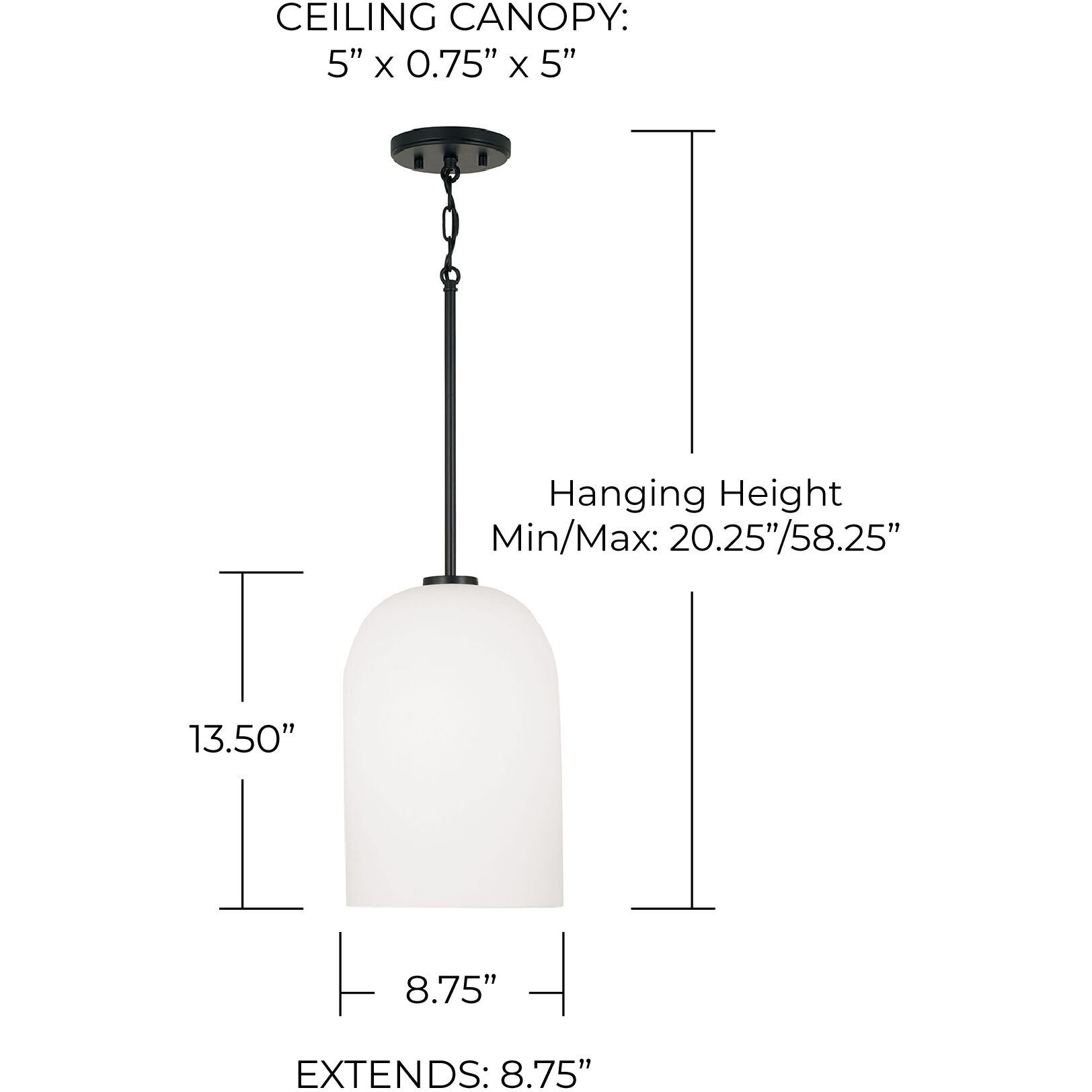 Lawson 1 Light 8.75 inch Matte Black Pendant Ceiling Light